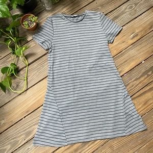 Casual grey striped dress